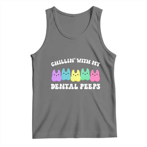 Easter Dental Bunny Tank Top Chilling With My Dental Peeps TS10 Black Heather Print Your Wear