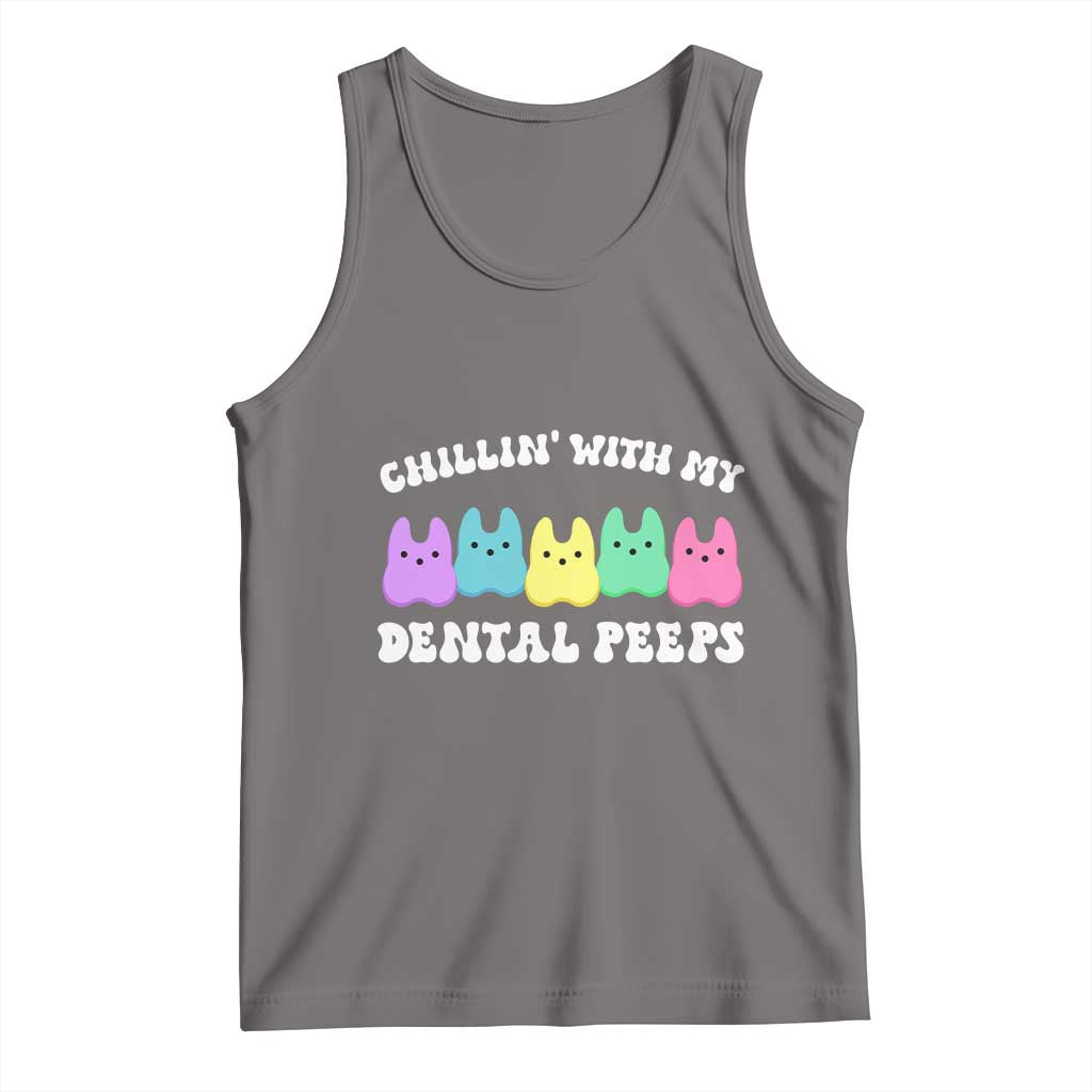Easter Dental Bunny Tank Top Chilling With My Dental Peeps TS10 Deep Heather Print Your Wear
