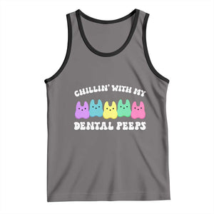 Easter Dental Bunny Tank Top Chilling With My Dental Peeps TS10 Deep Heather Black Print Your Wear