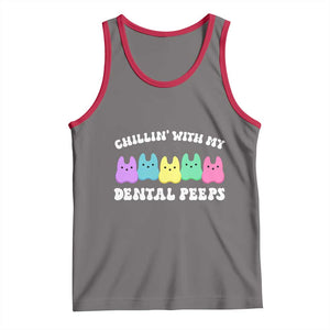 Easter Dental Bunny Tank Top Chilling With My Dental Peeps TS10 Deep Heather Red Print Your Wear
