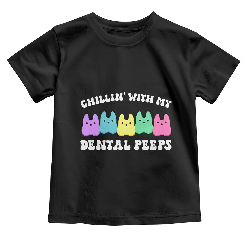 Easter Dental Bunny Toddler T Shirt Chilling With My Dental Peeps TS10 Black Print Your Wear