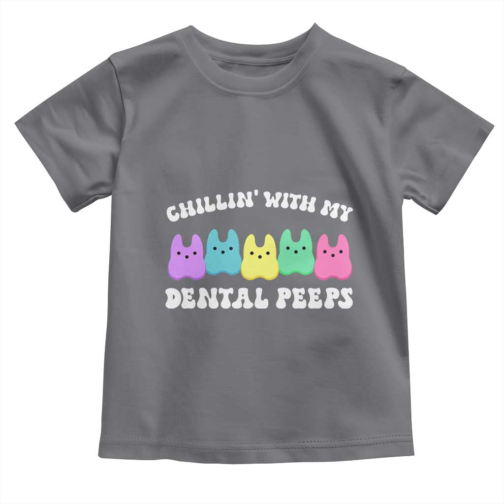 Easter Dental Bunny Toddler T Shirt Chilling With My Dental Peeps TS10 Charcoal Print Your Wear