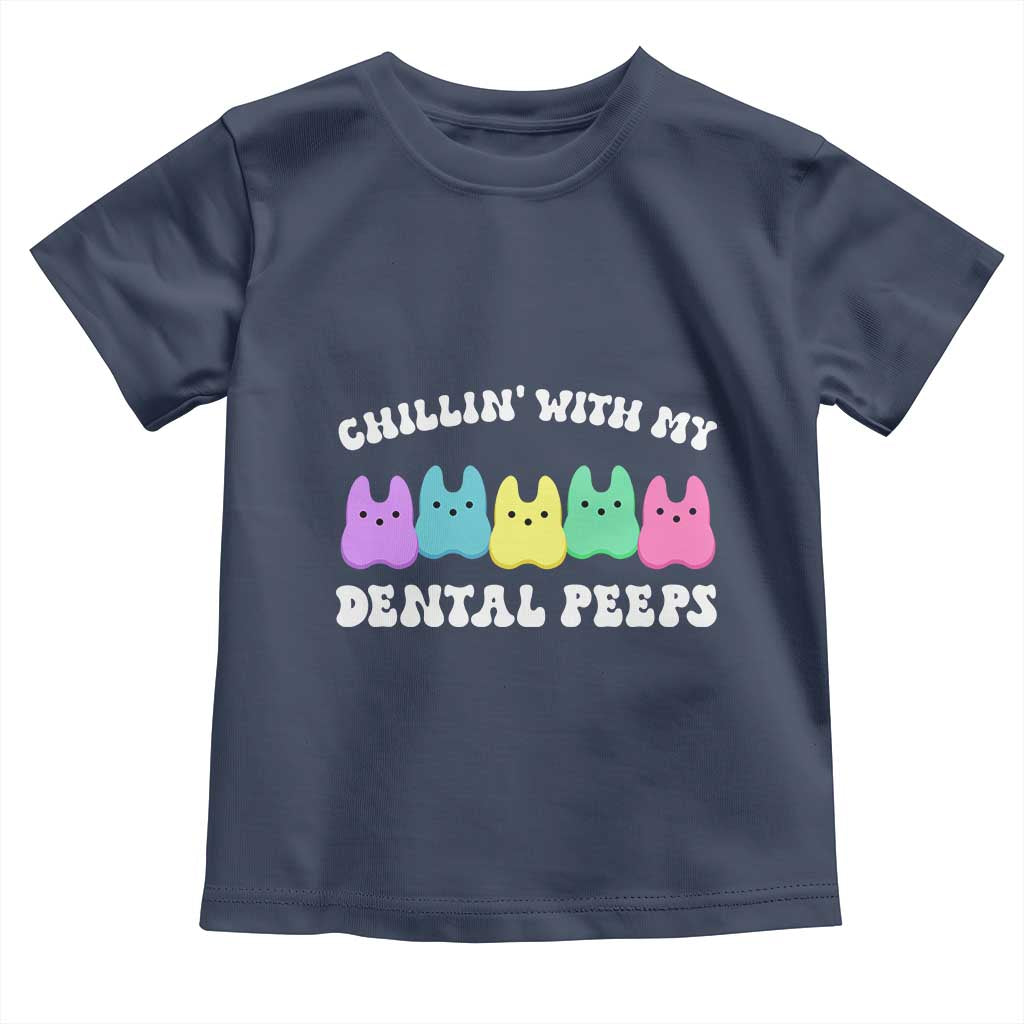 Easter Dental Bunny Toddler T Shirt Chilling With My Dental Peeps TS10 Navy Print Your Wear