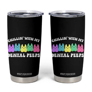 Easter Dental Bunny Tumbler Cup Chilling With My Dental Peeps TS10 Black Print Your Wear