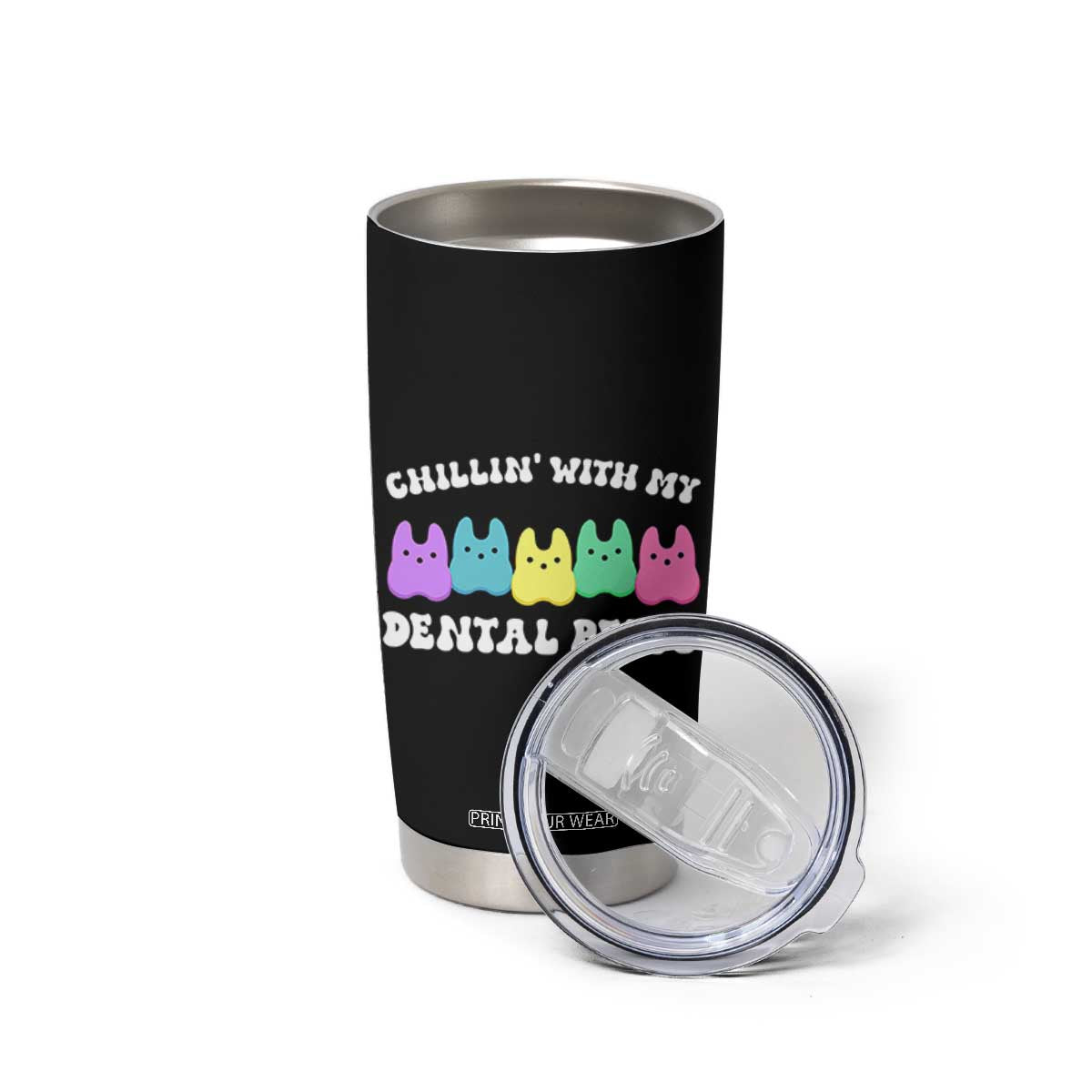 Easter Dental Bunny Tumbler Cup Chilling With My Dental Peeps TS10 Print Your Wear