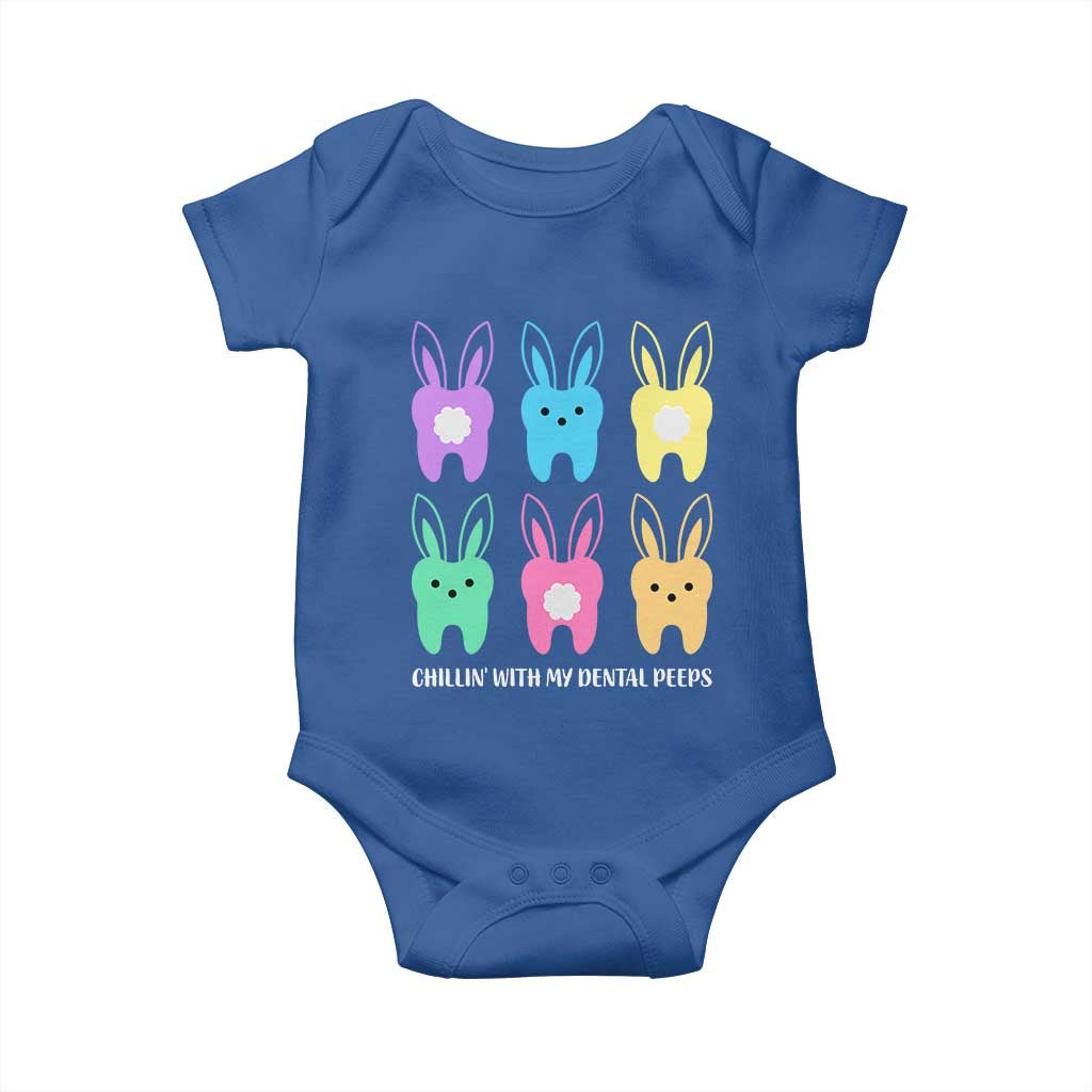 Easter Dentist Baby Onesie Chilling With My Dental Peeps Bunny TS10 Royal Blue Print Your Wear