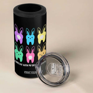 Easter Dentist 4 in 1 Can Cooler Tumbler Chilling With My Dental Peeps Bunny TS10 Print Your Wear
