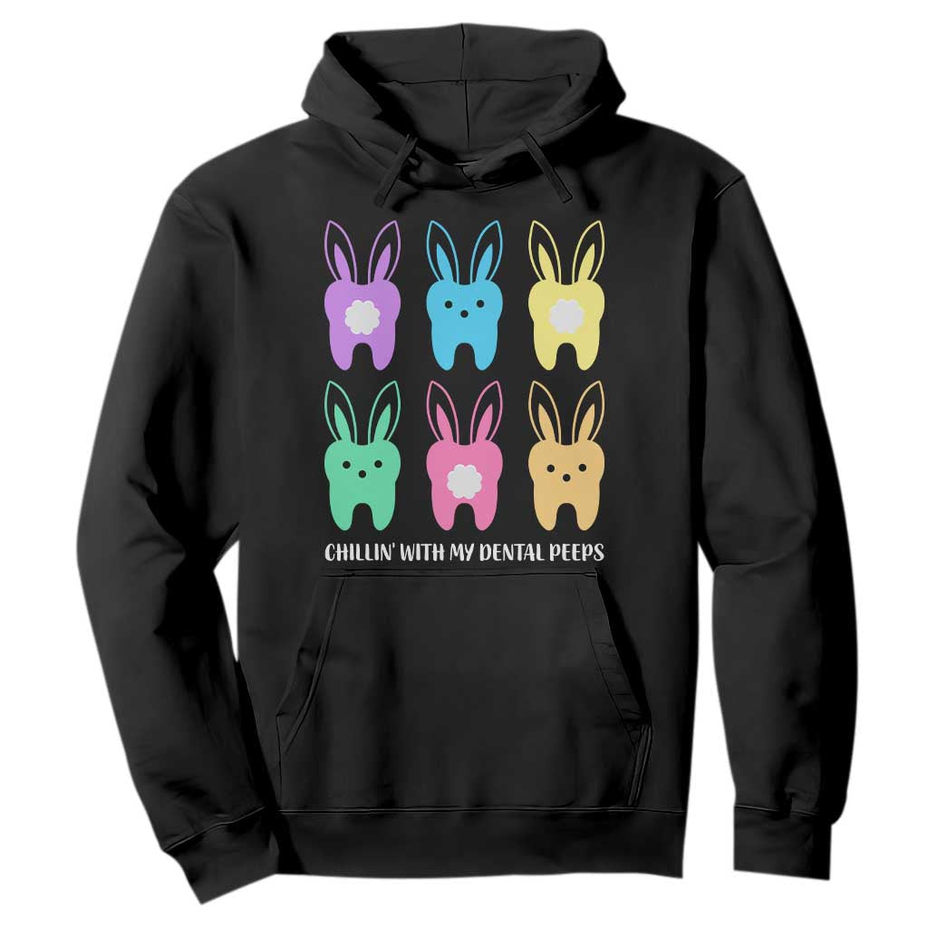 Easter Dentist Hoodie Chilling With My Dental Peeps Bunny TS10 Black Print Your Wear
