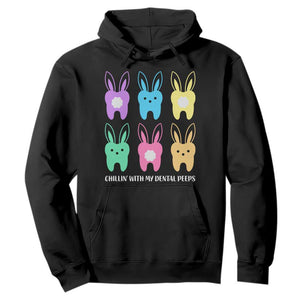 Easter Dentist Hoodie Chilling With My Dental Peeps Bunny TS10 Black Print Your Wear