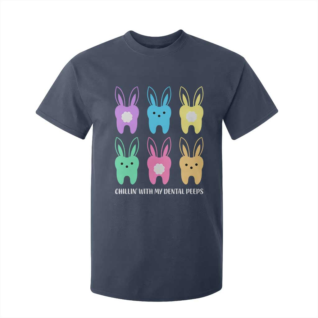 Easter Dentist T Shirt For Kid Chilling With My Dental Peeps Bunny TS10 Navy Print Your Wear
