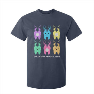 Easter Dentist T Shirt For Kid Chilling With My Dental Peeps Bunny TS10 Navy Print Your Wear
