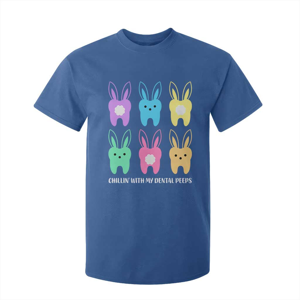Easter Dentist T Shirt For Kid Chilling With My Dental Peeps Bunny TS10 Royal Blue Print Your Wear