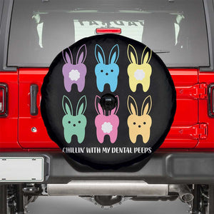 Easter Dentist Spare Tire Cover Chilling With My Dental Peeps Bunny TS10 Black Print Your Wear