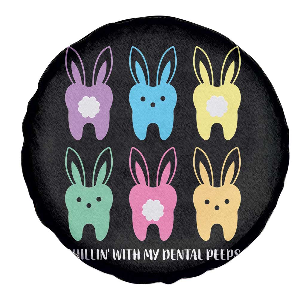 Easter Dentist Spare Tire Cover Chilling With My Dental Peeps Bunny TS10 Print Your Wear