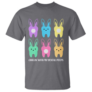 Easter Dentist T Shirt Chilling With My Dental Peeps Bunny TS10 Charcoal Print Your Wear