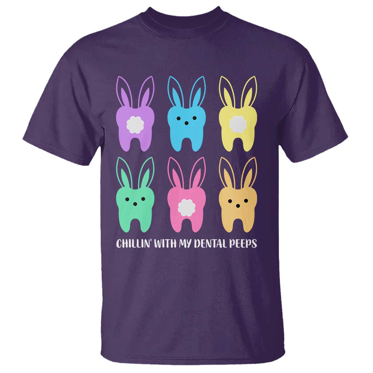 Easter Dentist T Shirt Chilling With My Dental Peeps Bunny TS10 Purple Print Your Wear