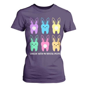 Easter Dentist T Shirt For Women Chilling With My Dental Peeps Bunny TS10 Purple Print Your Wear