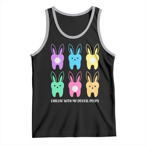 Easter Dentist Tank Top Chilling With My Dental Peeps Bunny TS10 Black Athletic Heather Print Your Wear