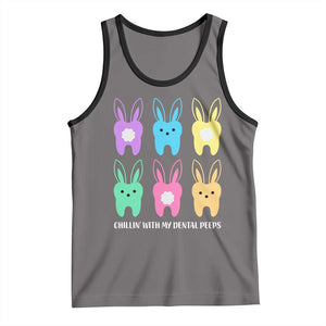 Easter Dentist Tank Top Chilling With My Dental Peeps Bunny TS10 Deep Heather Black Print Your Wear
