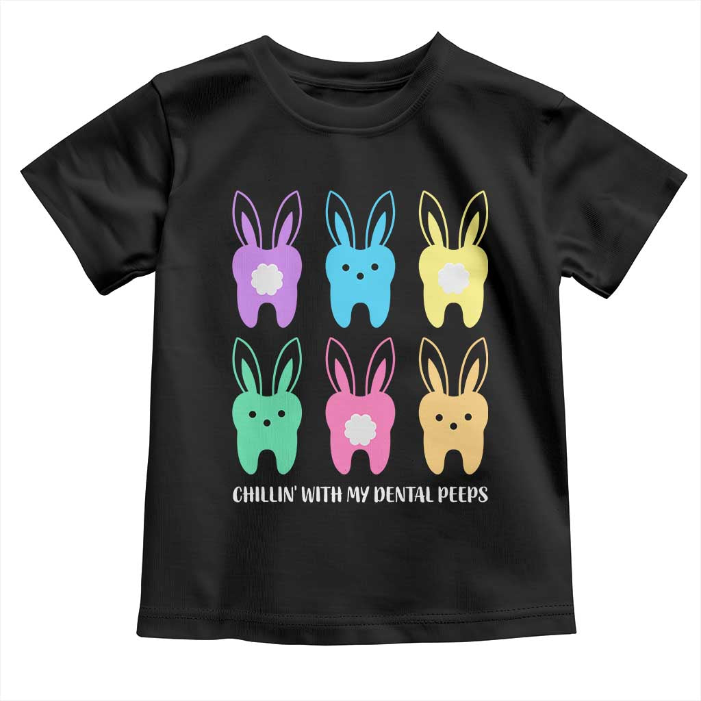 Easter Dentist Toddler T Shirt Chilling With My Dental Peeps Bunny TS10 Black Print Your Wear