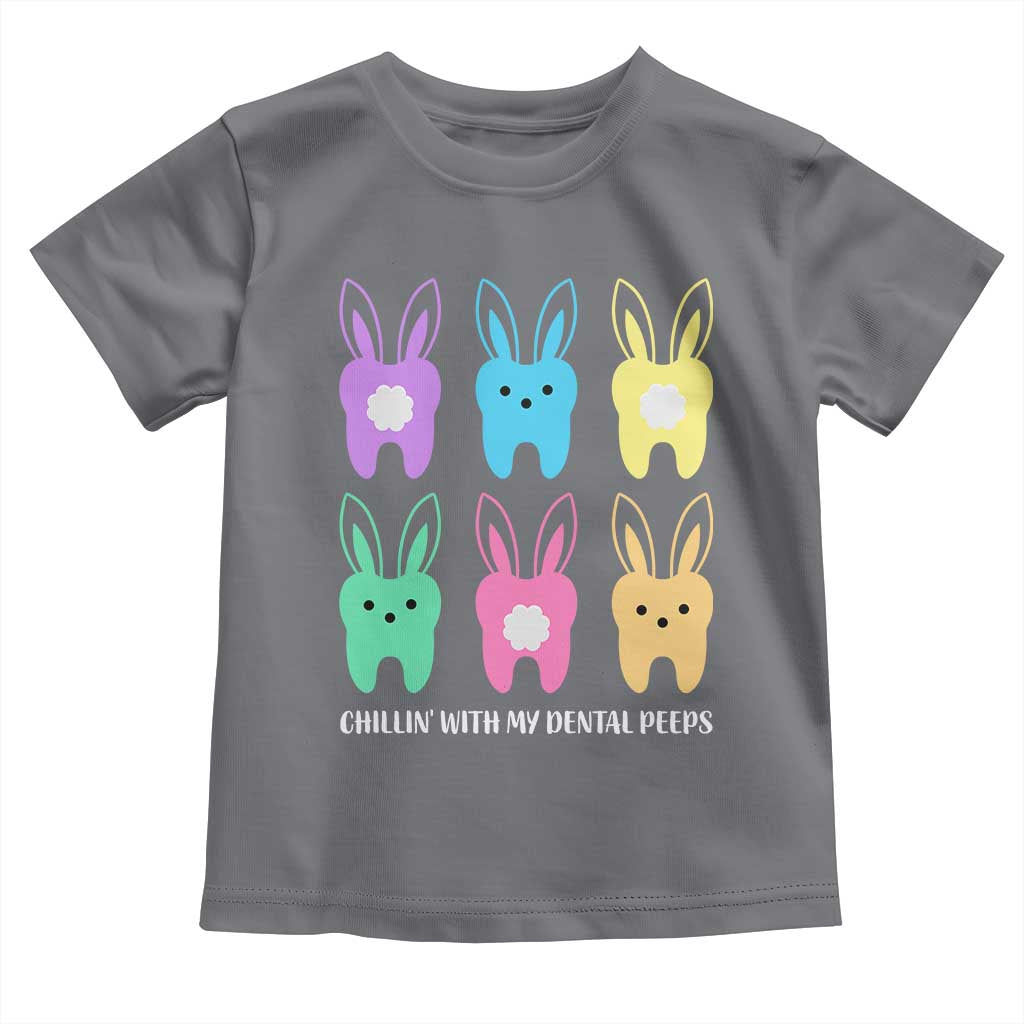 Easter Dentist Toddler T Shirt Chilling With My Dental Peeps Bunny TS10 Charcoal Print Your Wear