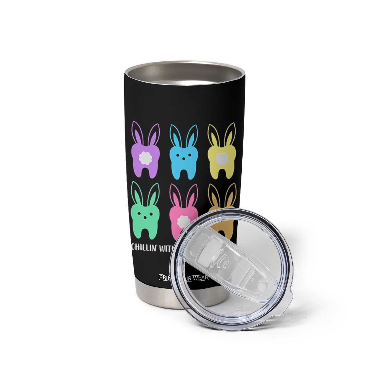 Easter Dentist Tumbler Cup Chilling With My Dental Peeps Bunny TS10 Print Your Wear