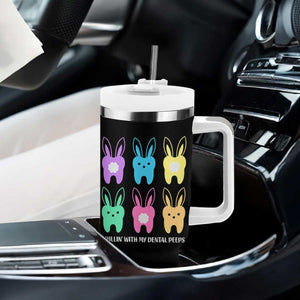 Easter Dentist Tumbler With Handle Chilling With My Dental Peeps Bunny TS10 Print Your Wear