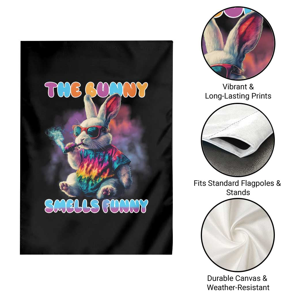 Happy 420 Easter Garden Flag Funny Smoking Easter Bunny Smells Funny Easter TS10 Print Your Wear