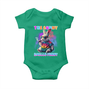 Happy 420 Easter Baby Onesie Funny Smoking Easter Bunny Smells Funny Easter TS10 Irish Green Print Your Wear