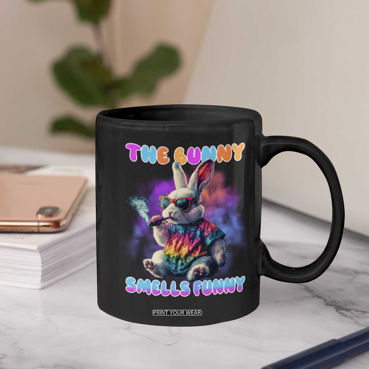 Happy 420 Easter Coffee Mug Funny Smoking Easter Bunny Smells Funny Easter TS10 Print Your Wear