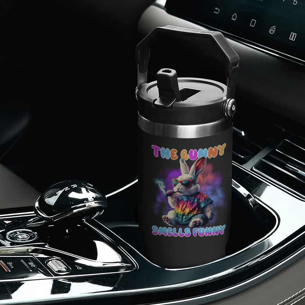 Happy 420 Easter Flip Straw Tumbler Funny Smoking Easter Bunny Smells Funny Easter TS10 Print Your Wear