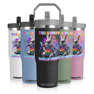 Happy 420 Easter Flip Straw Tumbler Funny Smoking Easter Bunny Smells Funny Easter TS10 Print Your Wear
