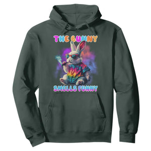Happy 420 Easter Hoodie Funny Smoking Easter Bunny Smells Funny Easter TS10 Dark Forest Green Print Your Wear