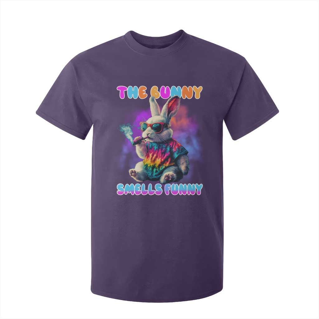 Happy 420 Easter T Shirt For Kid Funny Smoking Easter Bunny Smells Funny Easter TS10 Purple Print Your Wear
