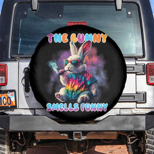 Happy 420 Easter Spare Tire Cover Funny Smoking Easter Bunny Smells Funny Easter TS10 No hole Black Print Your Wear