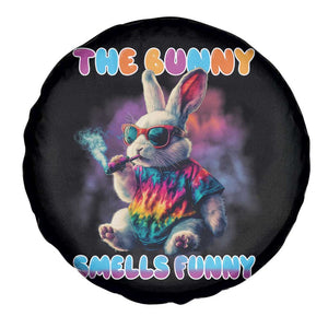Happy 420 Easter Spare Tire Cover Funny Smoking Easter Bunny Smells Funny Easter TS10 Print Your Wear