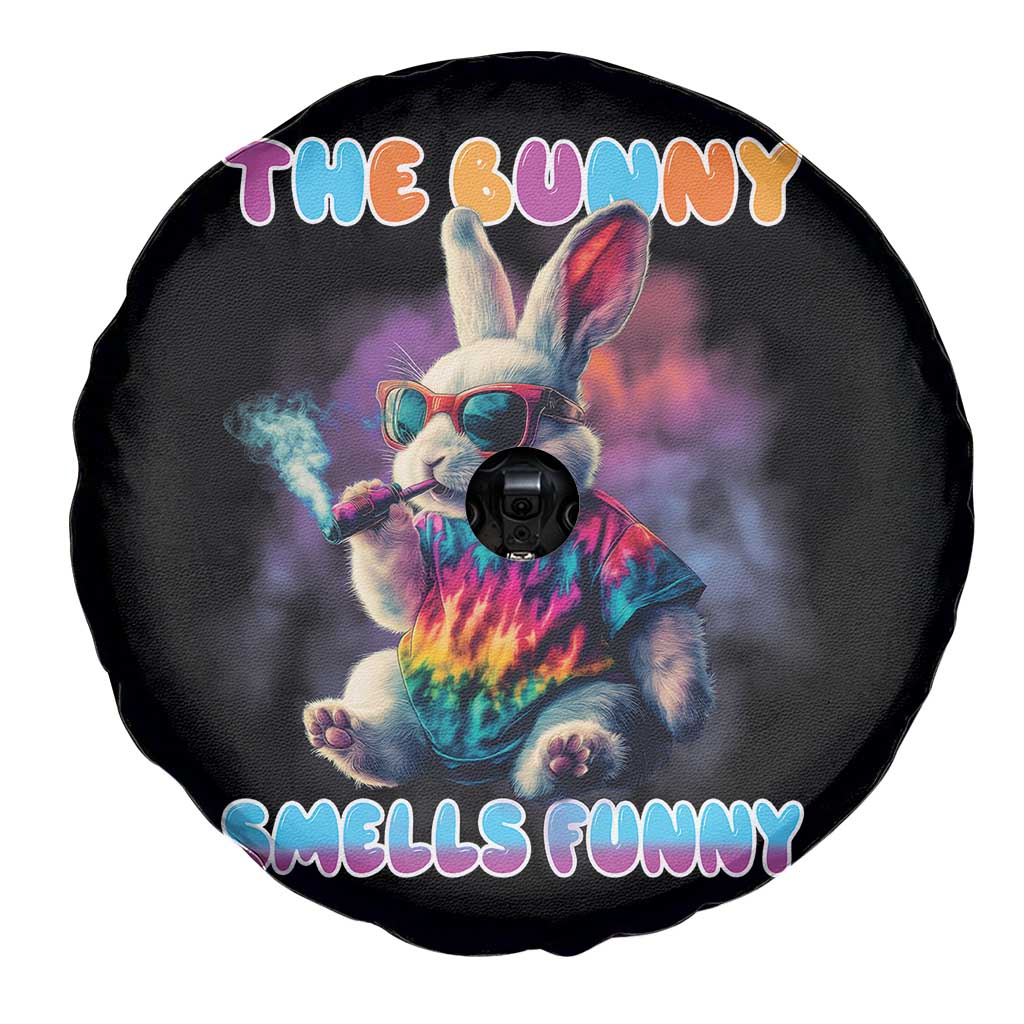Happy 420 Easter Spare Tire Cover Funny Smoking Easter Bunny Smells Funny Easter TS10 Print Your Wear