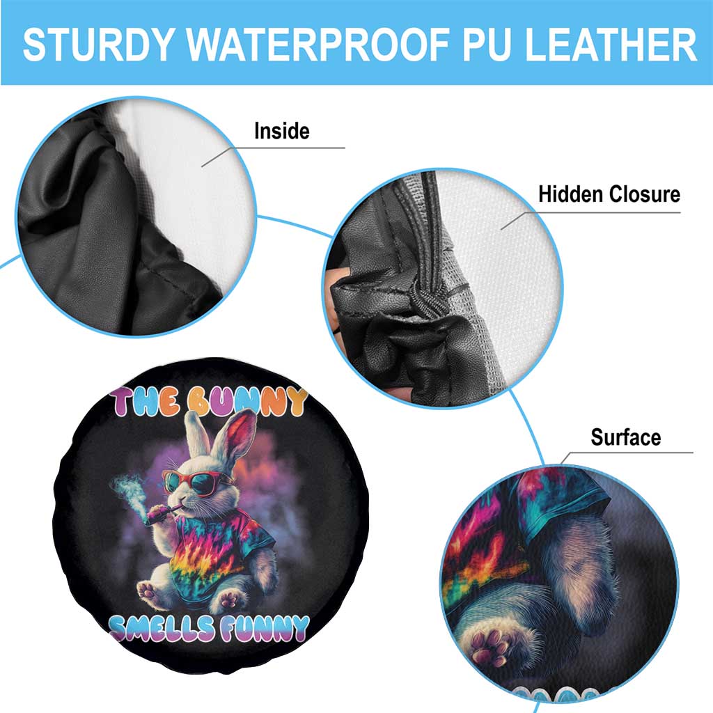 Happy 420 Easter Spare Tire Cover Funny Smoking Easter Bunny Smells Funny Easter TS10 Print Your Wear