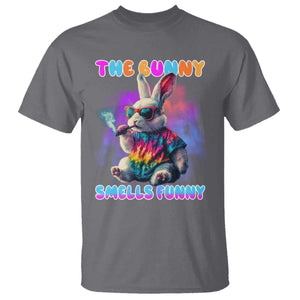 Happy 420 Easter T Shirt Funny Smoking Easter Bunny Smells Funny Easter TS10 Charcoal Print Your Wear