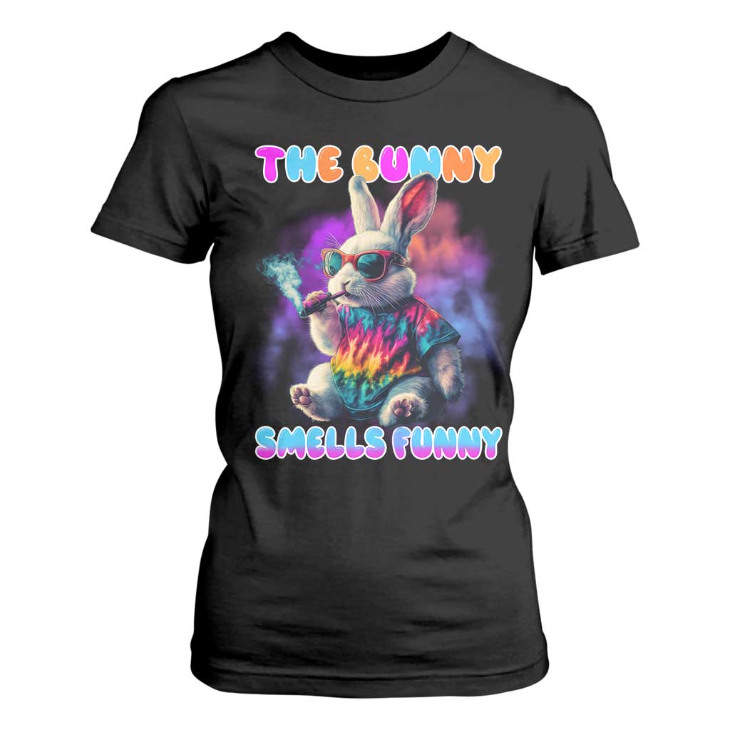 Happy 420 Easter T Shirt For Women Funny Smoking Easter Bunny Smells Funny Easter TS10 Black Print Your Wear