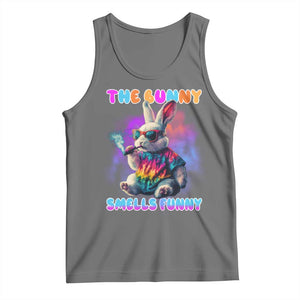 Happy 420 Easter Tank Top Funny Smoking Easter Bunny Smells Funny Easter TS10 Black Heather Print Your Wear