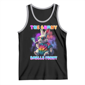 Happy 420 Easter Tank Top Funny Smoking Easter Bunny Smells Funny Easter TS10 Black Athletic Heather Print Your Wear