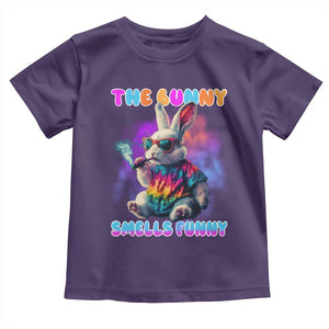 Happy 420 Easter Toddler T Shirt Funny Smoking Easter Bunny Smells Funny Easter TS10 Purple Print Your Wear