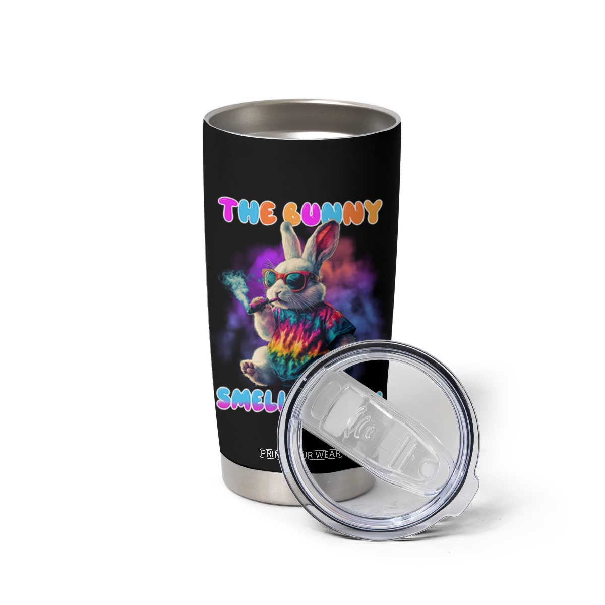 Happy 420 Easter Tumbler Cup Funny Smoking Easter Bunny Smells Funny Easter TS10 Print Your Wear