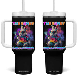 Happy 420 Easter Tumbler With Handle Funny Smoking Easter Bunny Smells Funny Easter TS10 One Size: 40 oz Black Print Your Wear