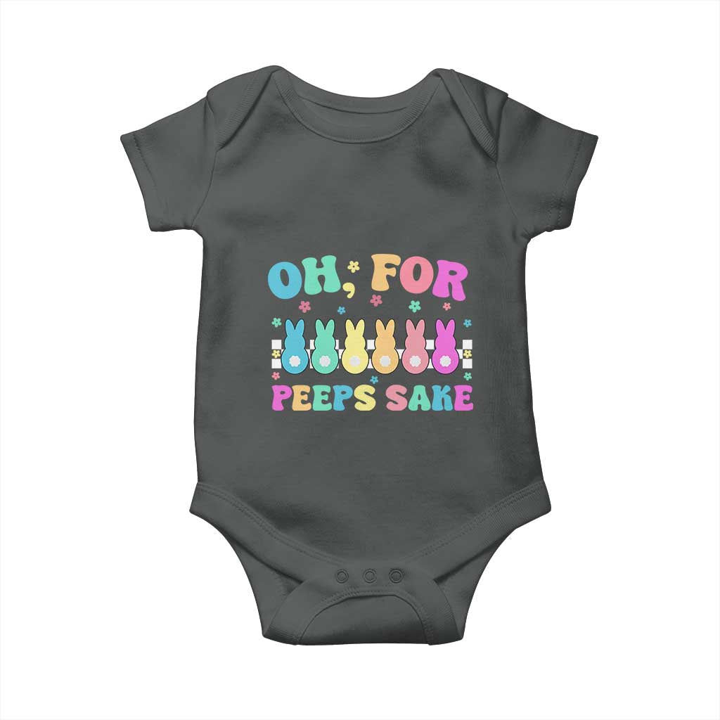 Oh For Peeps Sake Easter Bunny Baby Onesie TS10 Dark Heather Print Your Wear