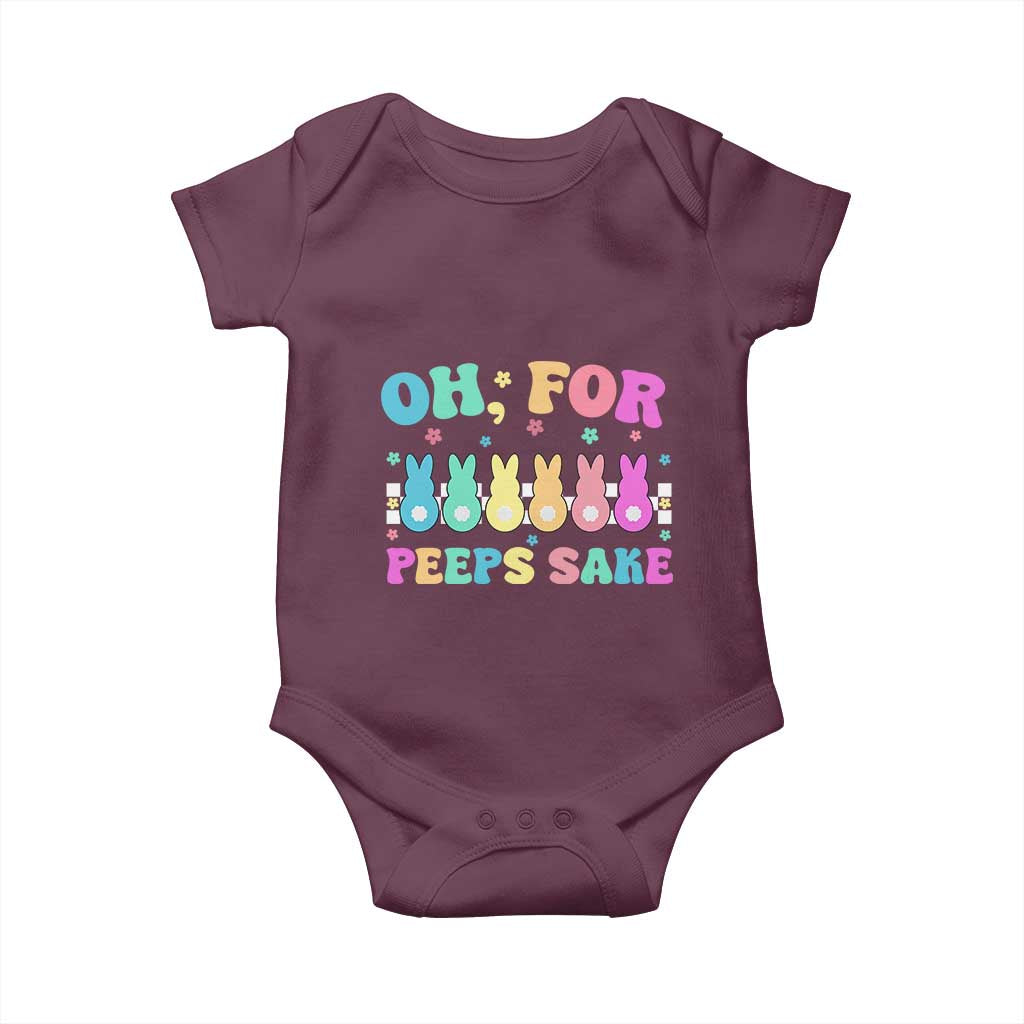 Oh For Peeps Sake Easter Bunny Baby Onesie TS10 Maroon Print Your Wear