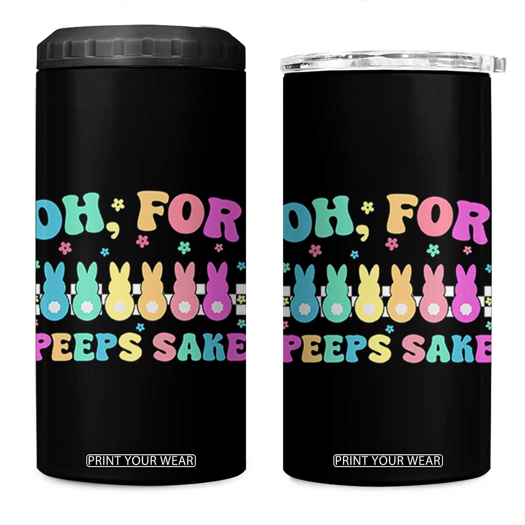 Oh For Peeps Sake Easter Bunny 4 in 1 Can Cooler Tumbler TS10 One Size: 16 oz Black Print Your Wear
