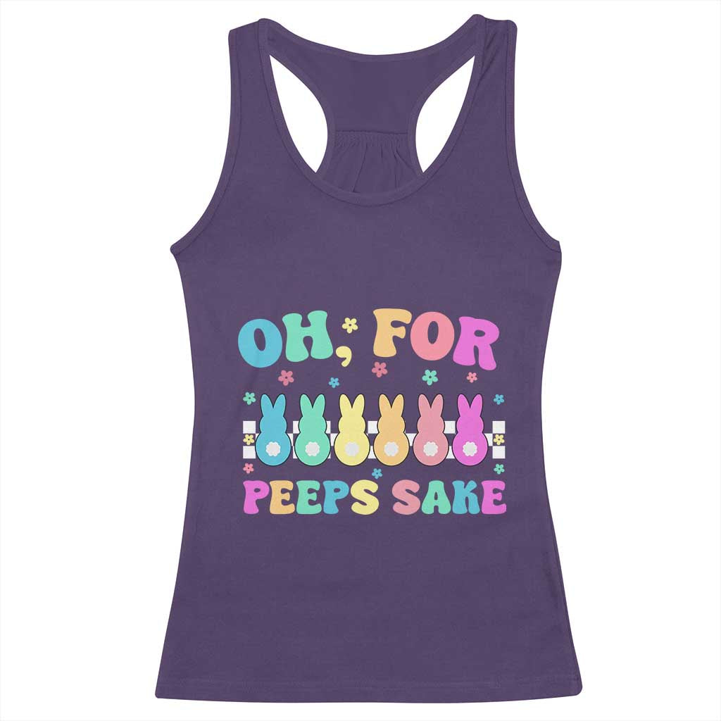 Oh For Peeps Sake Easter Bunny Racerback Tank Top TS10 Purple Print Your Wear