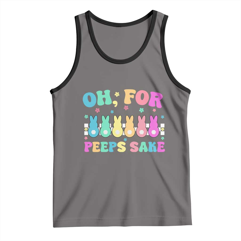 Oh For Peeps Sake Easter Bunny Tank Top TS10 Deep Heather Black Print Your Wear